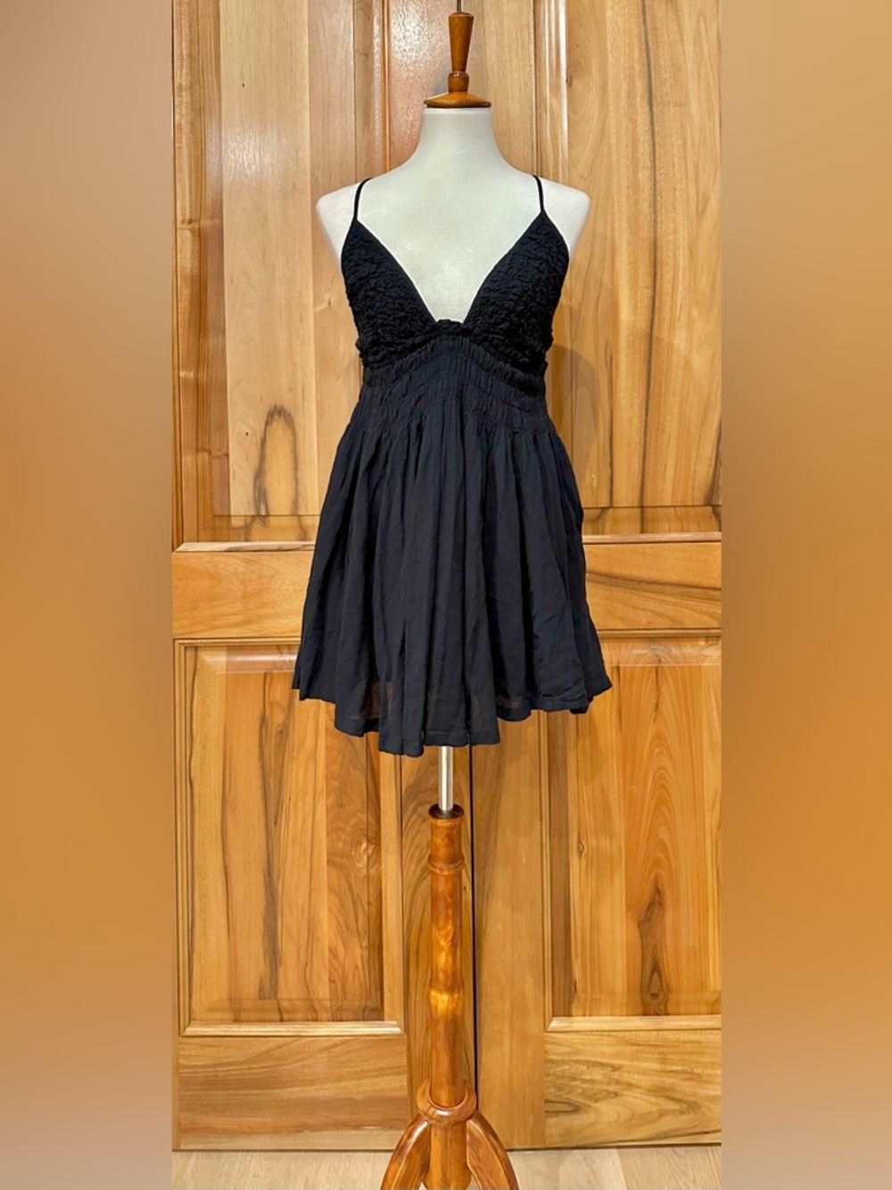 Free People Layered Lightweight Ruffled Mini Sundress/Open Back, EUC, S